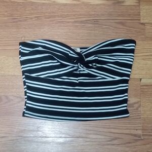 Striped Black and White Women's Tube Top